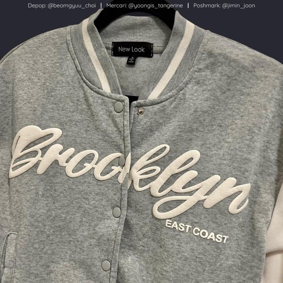 Grey cropped varsity jacket! - Picture 2 of 5